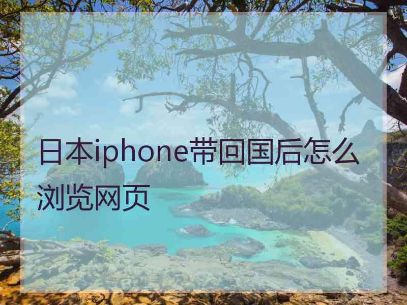 日本iphone带回国后怎么浏览网页