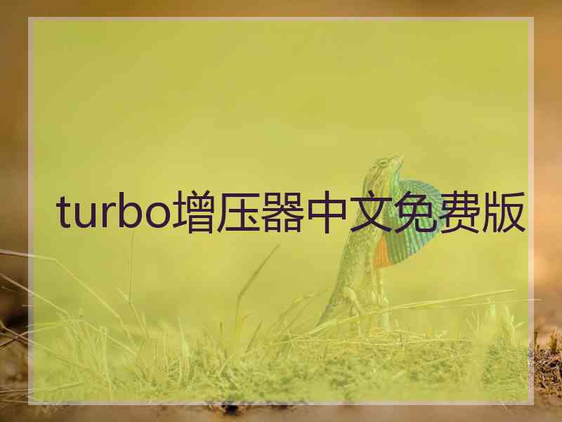turbo增压器中文免费版