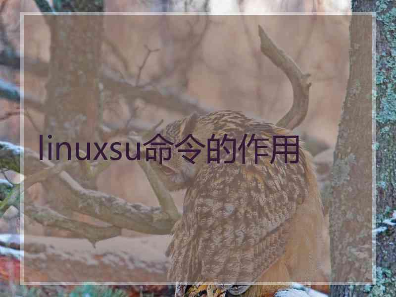 linuxsu命令的作用
