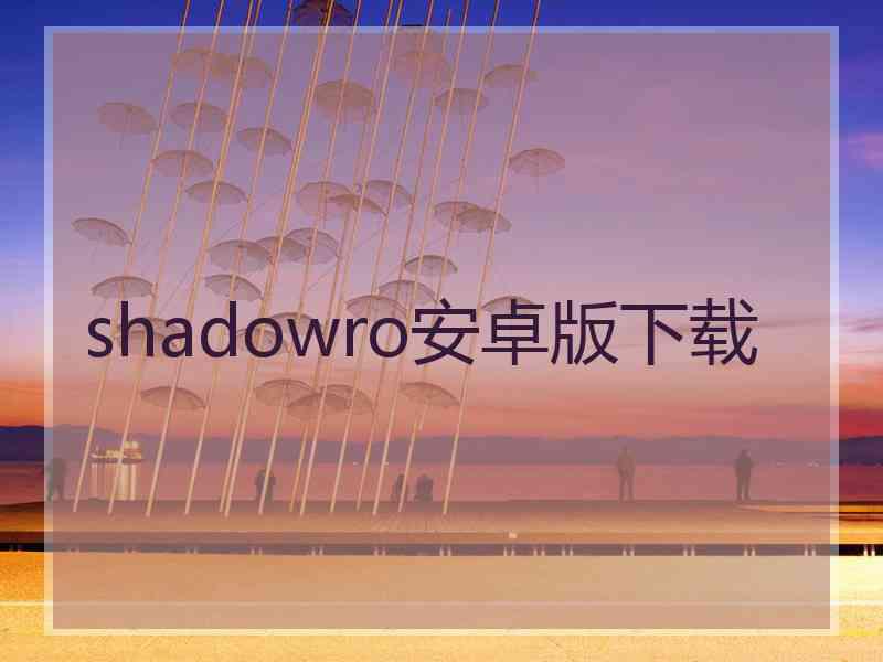 shadowro安卓版下载