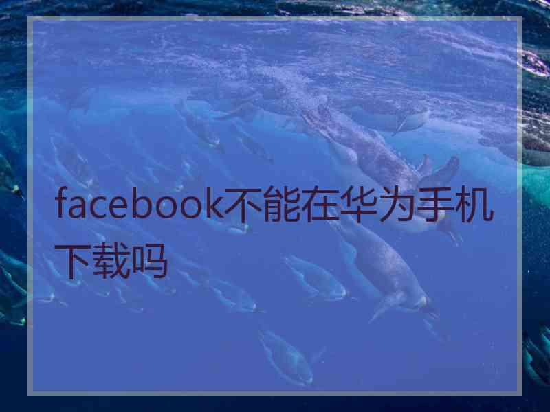 facebook不能在华为手机下载吗