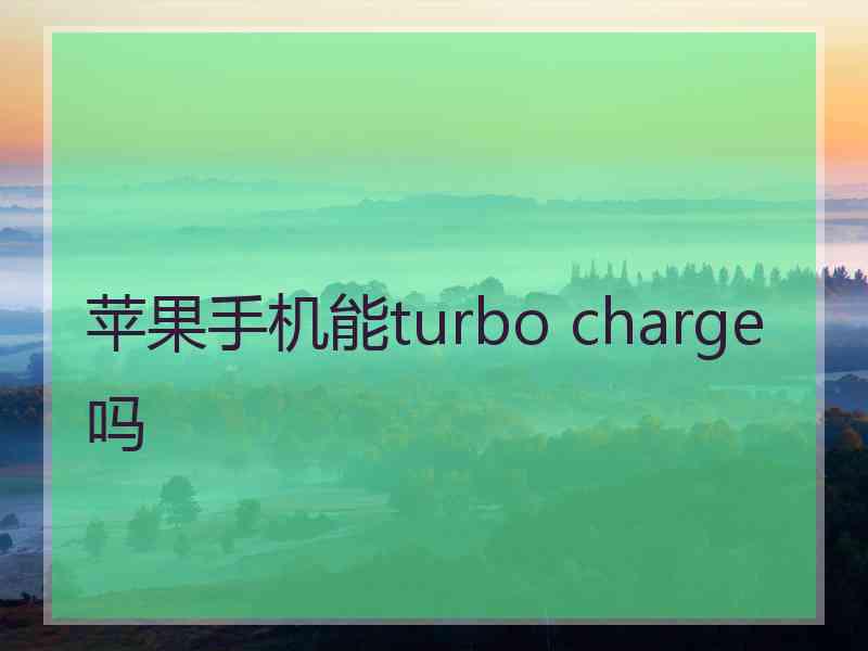 苹果手机能turbo charge吗