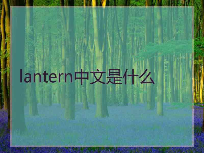 lantern中文是什么