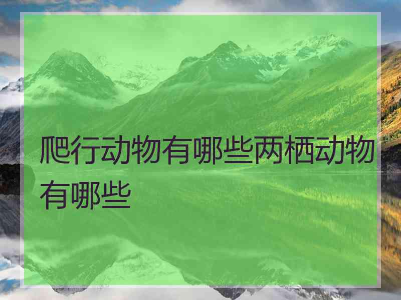 爬行动物有哪些两栖动物有哪些
