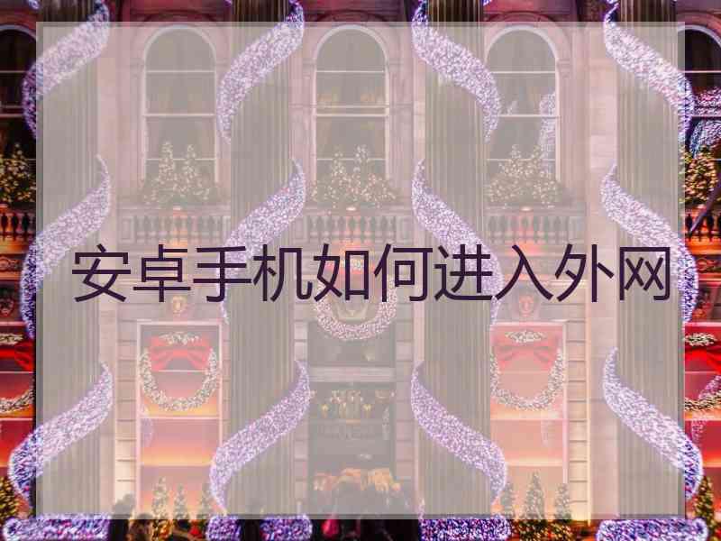 安卓手机如何进入外网