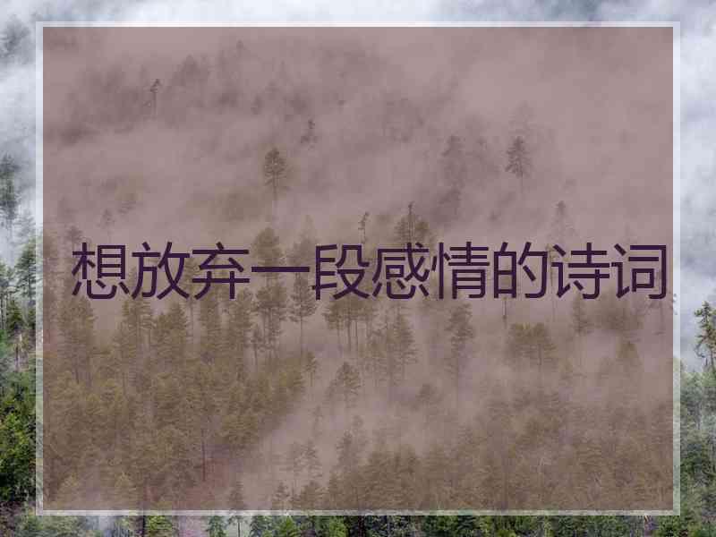想放弃一段感情的诗词