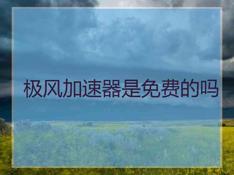 极风加速器是免费的吗