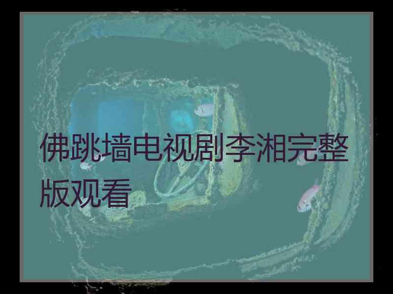 佛跳墙电视剧李湘完整版观看