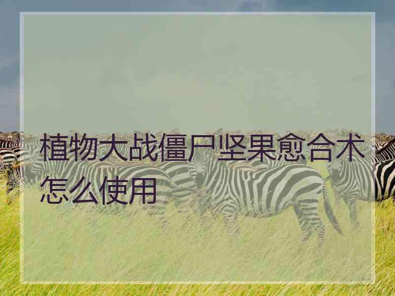 植物大战僵尸坚果愈合术怎么使用