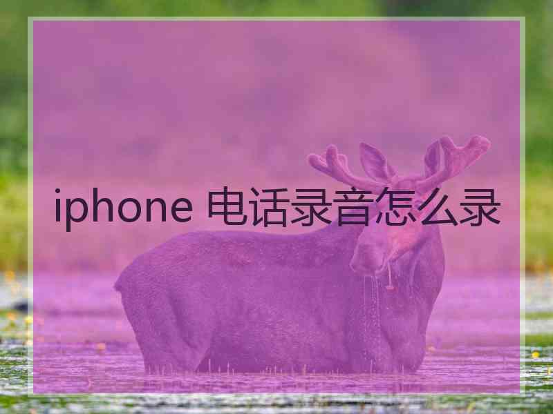 iphone 电话录音怎么录