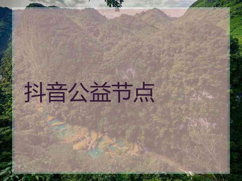 抖音公益节点
