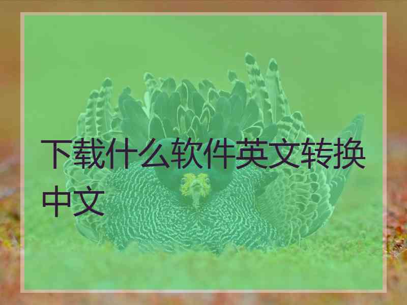 下载什么软件英文转换中文