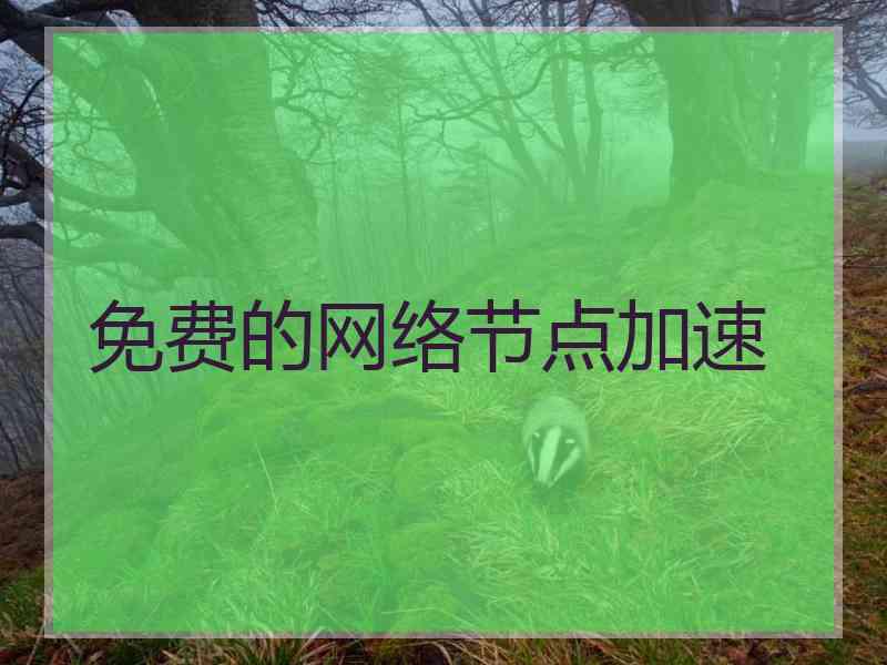 免费的网络节点加速
