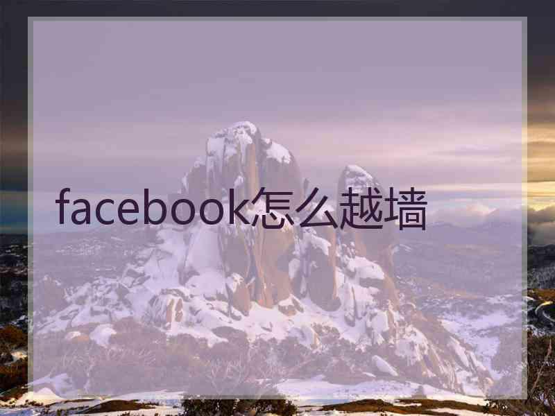 facebook怎么越墙