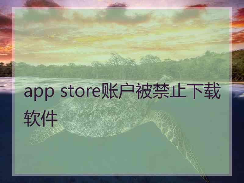 app store账户被禁止下载软件