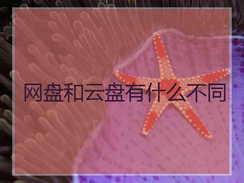 网盘和云盘有什么不同