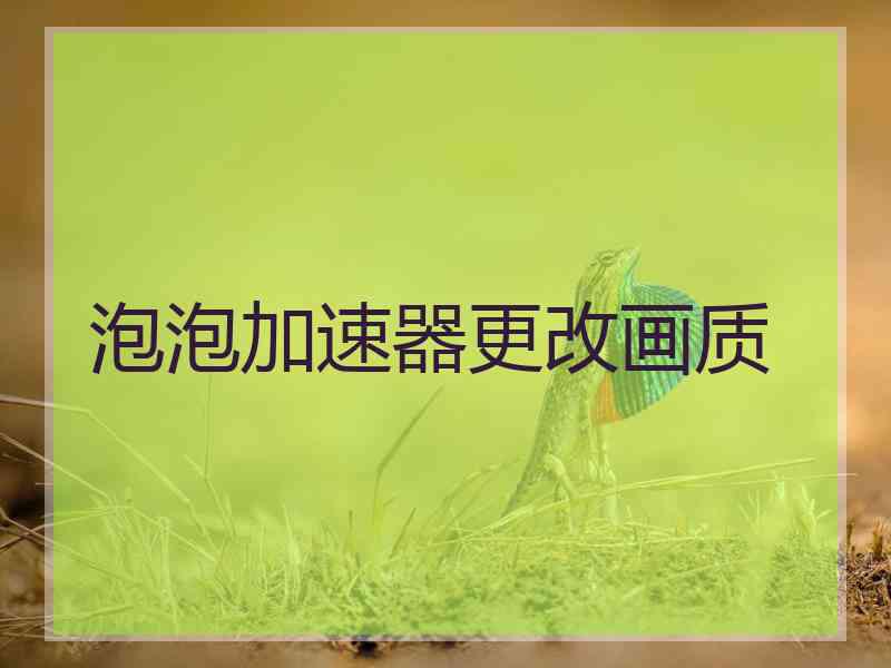 泡泡加速器更改画质