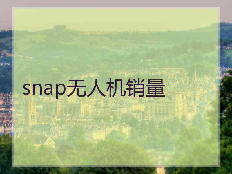 snap无人机销量