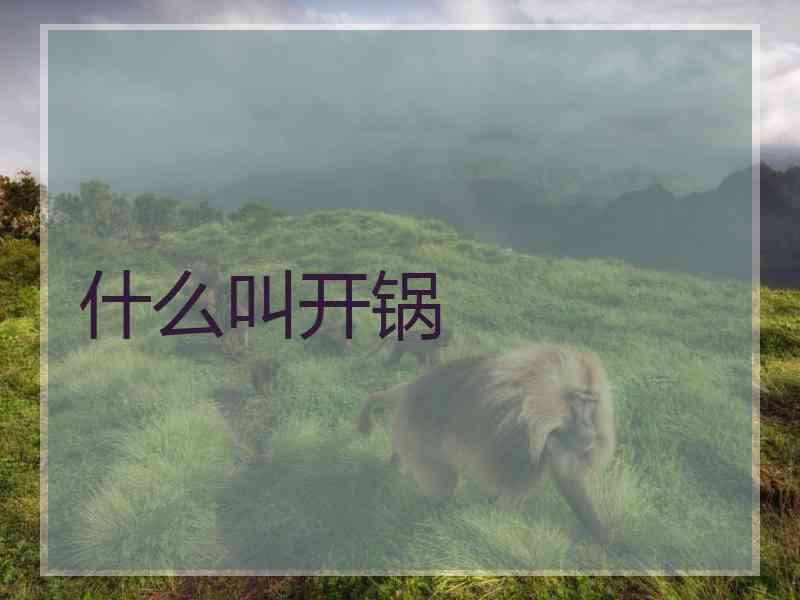 什么叫开锅