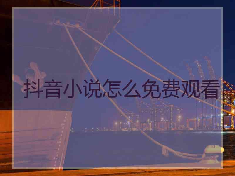 抖音小说怎么免费观看