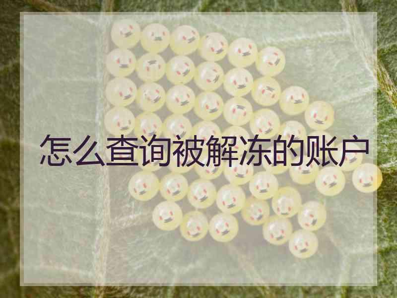 怎么查询被解冻的账户