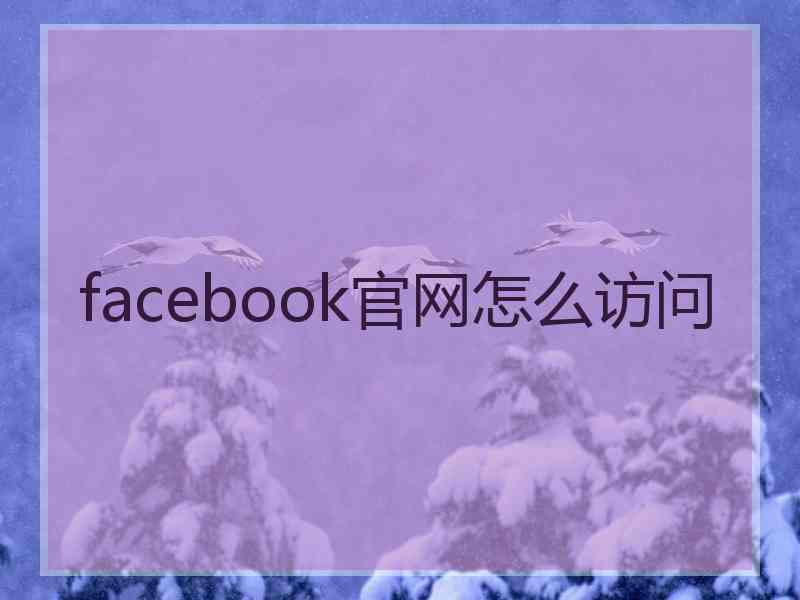 facebook官网怎么访问