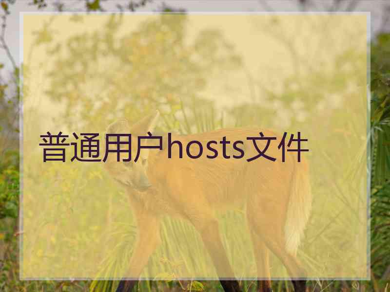 普通用户hosts文件