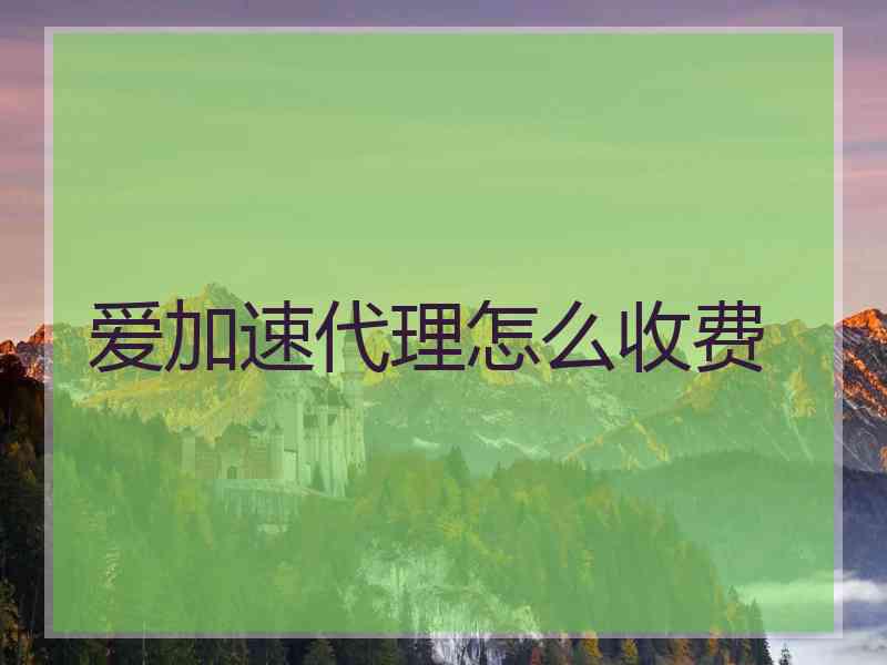 爱加速代理怎么收费