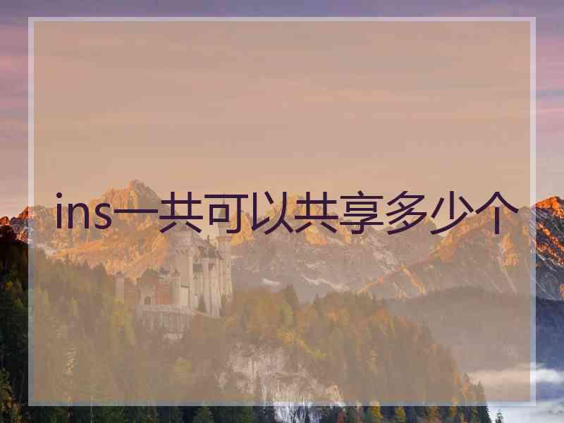 ins一共可以共享多少个