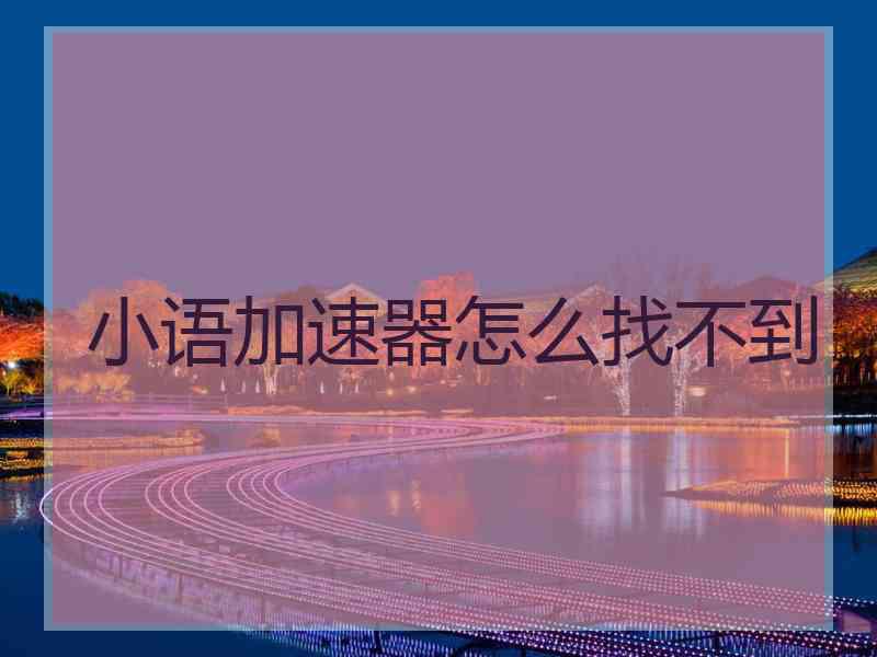 小语加速器怎么找不到