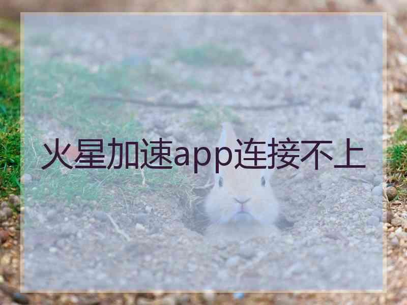 火星加速app连接不上