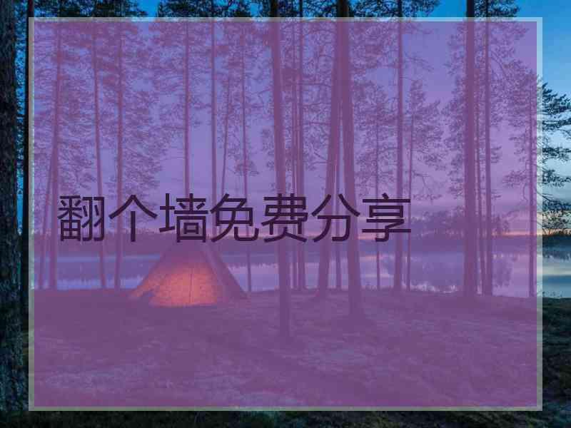 翻个墙免费分享