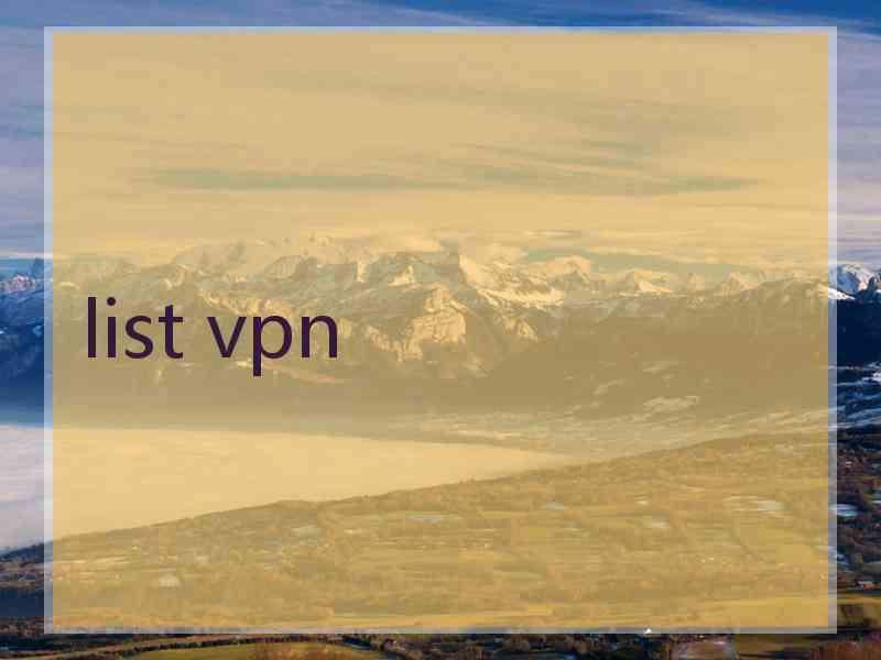 list vpn