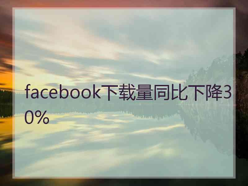 facebook下载量同比下降30%