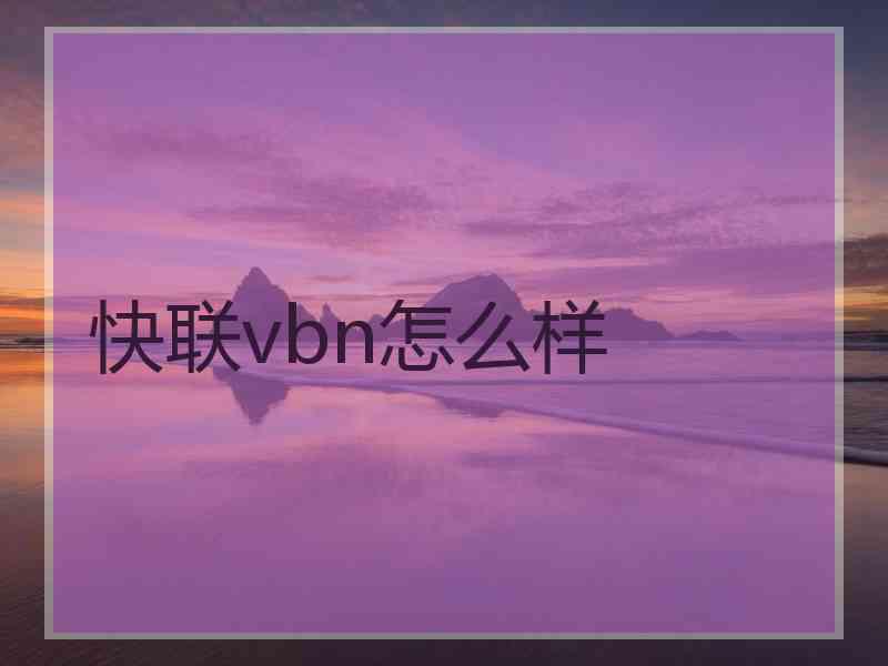 快联vbn怎么样