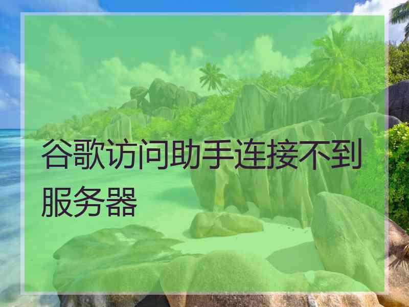 谷歌访问助手连接不到服务器