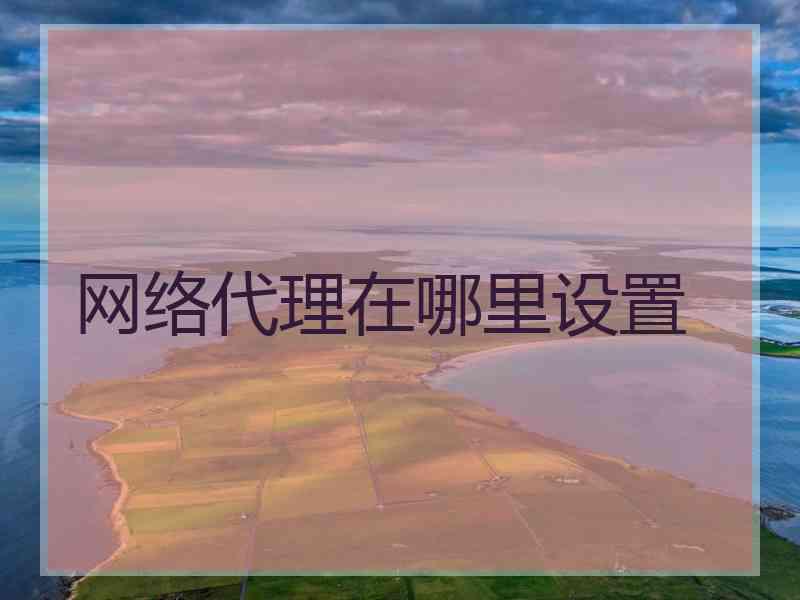 网络代理在哪里设置