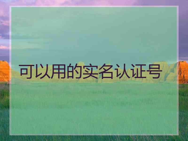 可以用的实名认证号