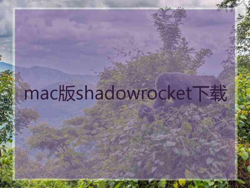 mac版shadowrocket下载