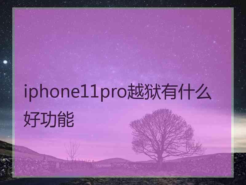 iphone11pro越狱有什么好功能
