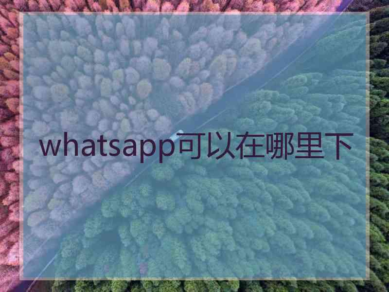 whatsapp可以在哪里下