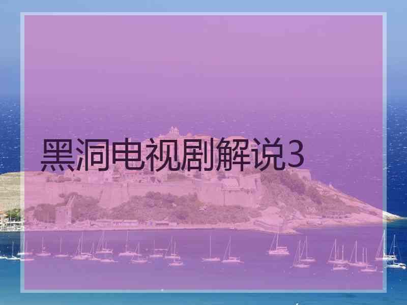 黑洞电视剧解说3