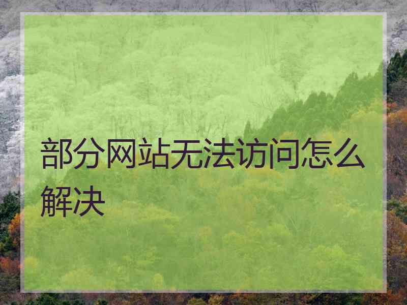 部分网站无法访问怎么解决