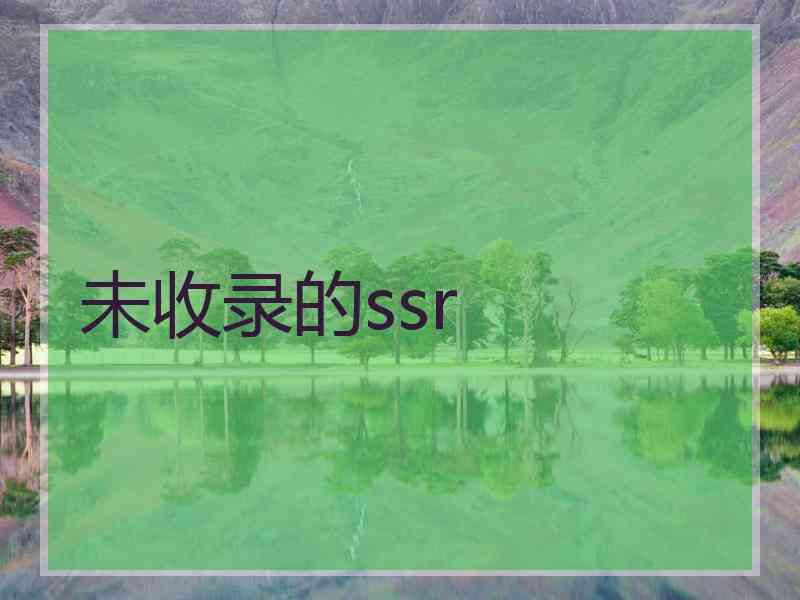 未收录的ssr