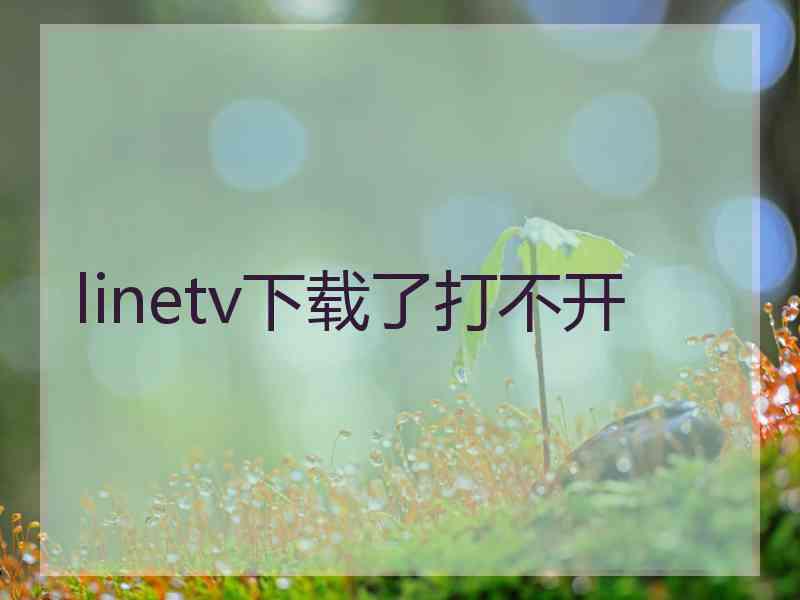 linetv下载了打不开