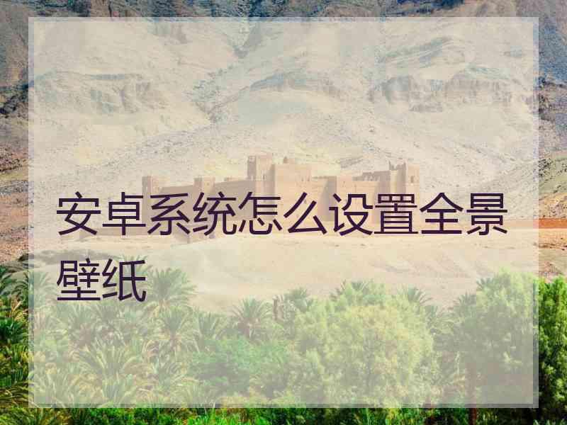 安卓系统怎么设置全景壁纸