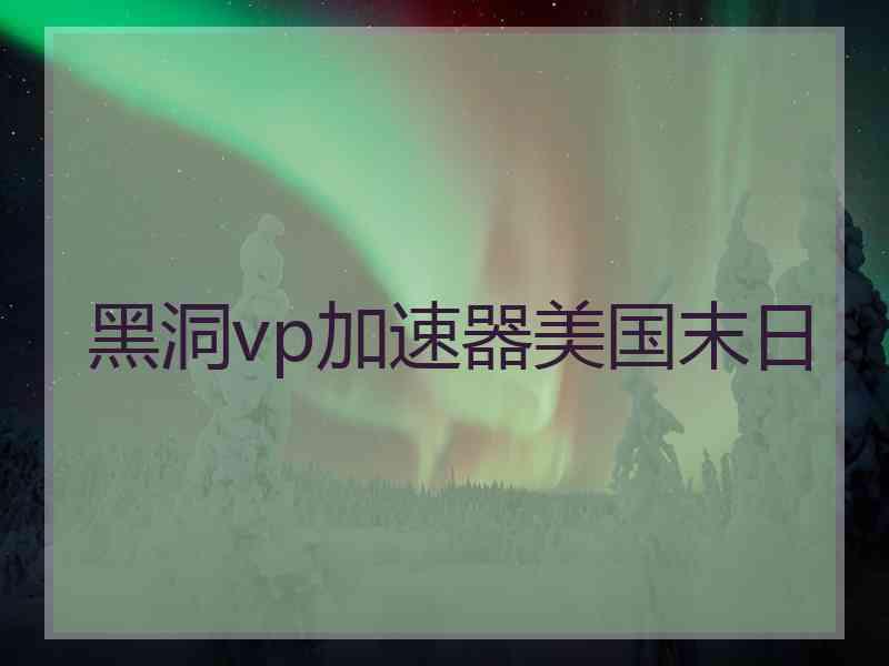 黑洞vp加速器美国末日