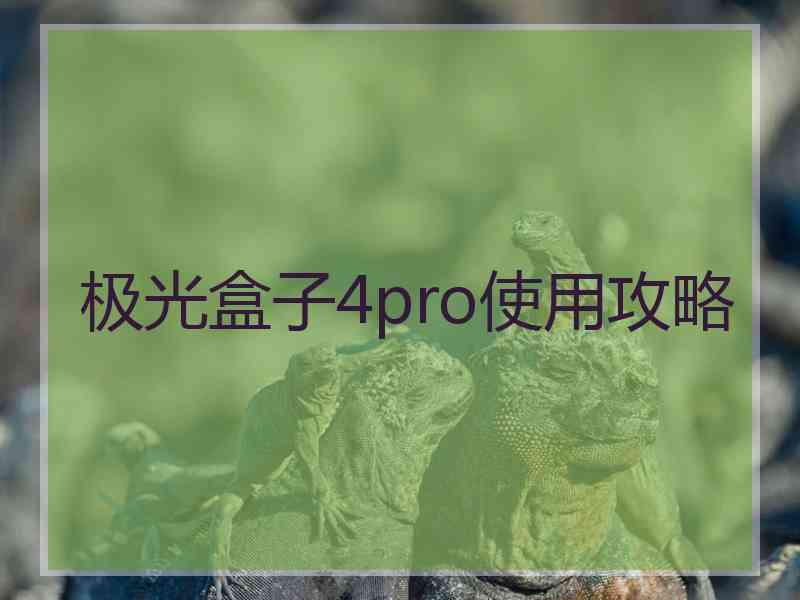 极光盒子4pro使用攻略