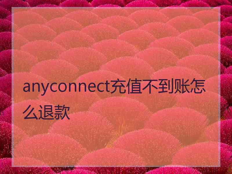 anyconnect充值不到账怎么退款