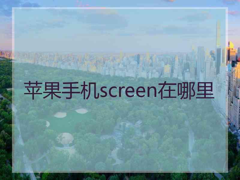 苹果手机screen在哪里
